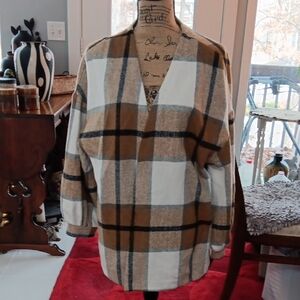 NWOT Plaid Oversized Jacket 1X 2X